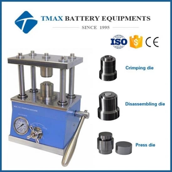 CR2016, CR2025, & CR2032 Manual Button Cell Battery Crimping Crimper Machine