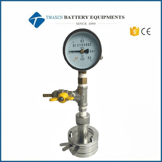 Coin Cell Three-Electrode Split Test Cell with Pressure Gauge