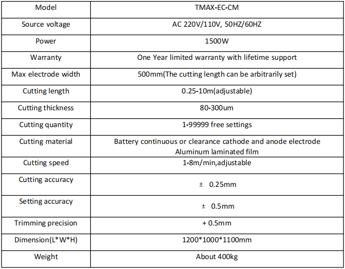Roll To Roll Electrode Sheet Crosscut Machine