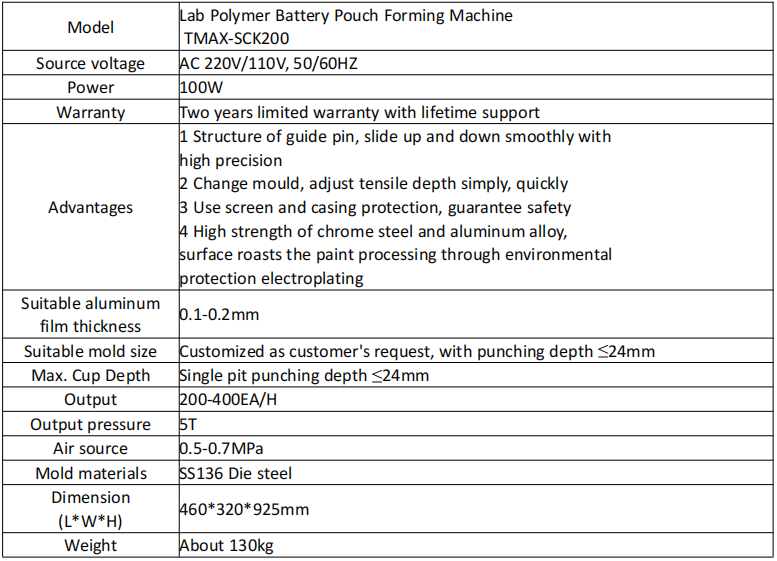 Pouch Cell Case/Cup Forming Machine for Aluminum-Laminated Films